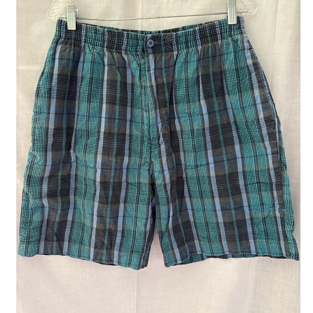 Fluid Vintage 90s All Cotton Lined Plaid Skater Shorts Large Grunge